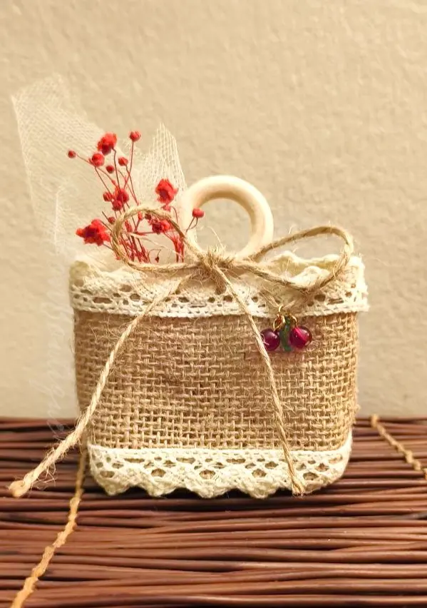 Summer Bag (cherry) - μπομπονιέρες, Μπεζ, Ιβουάρ (1)