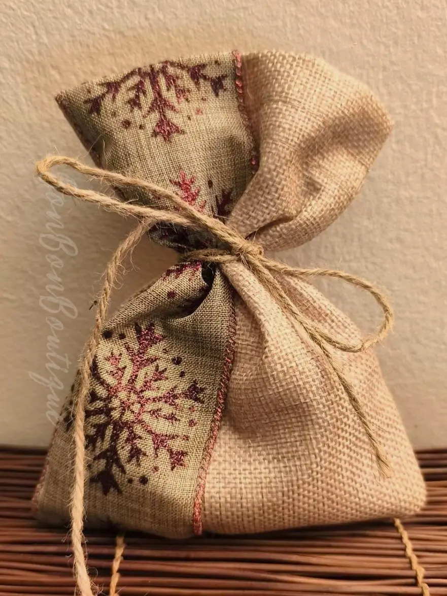 Festive Pouch - μπομπονιέρες, εποχιακά, Μπεζ, Μπορντώ (1)