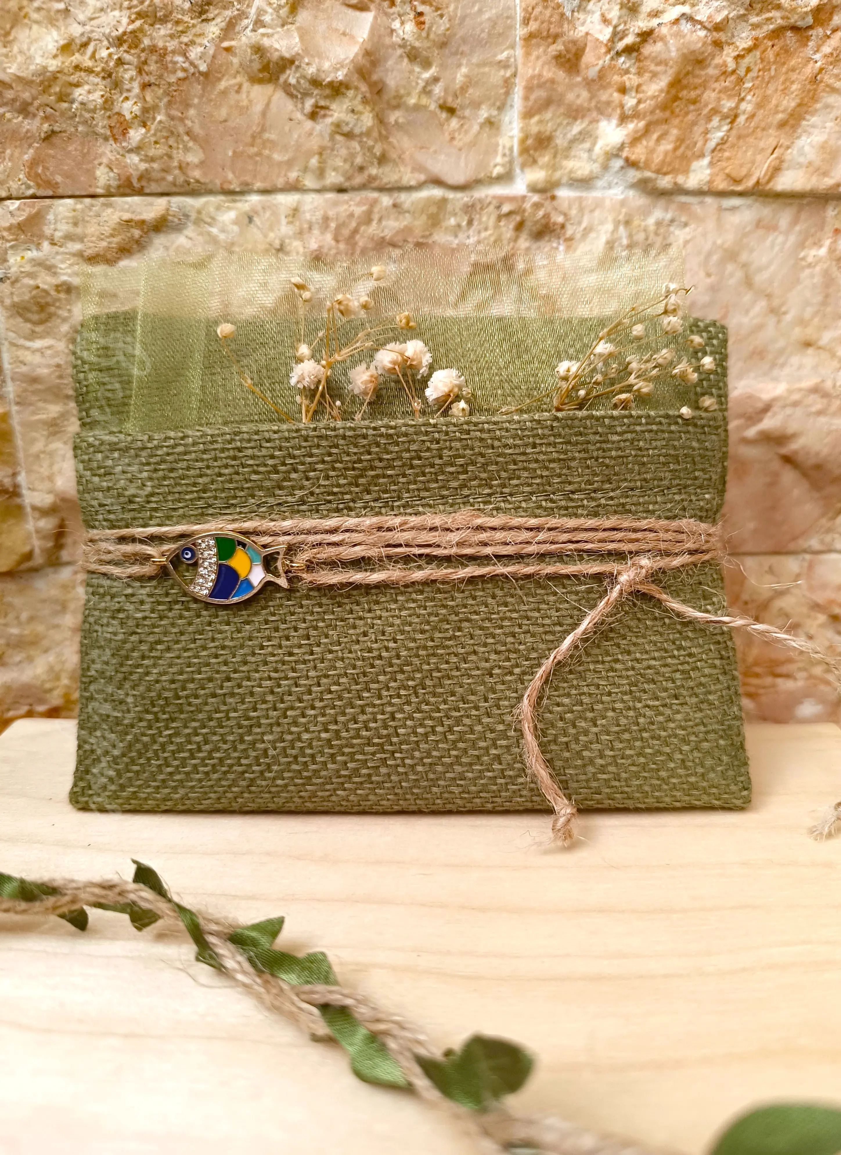 Nature in Pocket (green) - μπομπονιέρες, Ανοιχτό πράσινο, Λαχανί, Εκρού (1)