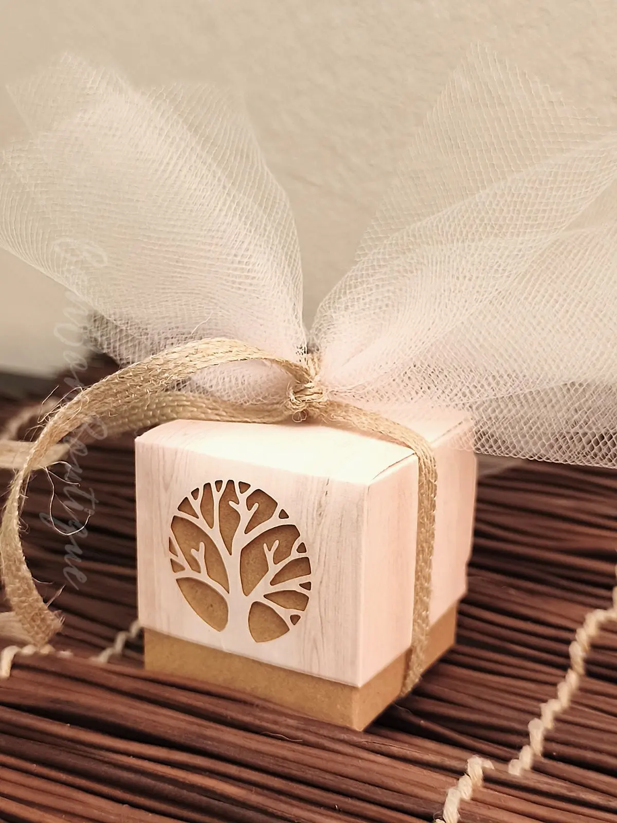 Box Tree (nude) - μπομπονιέρες, Nude, Ξύλο, Εκρού (1)