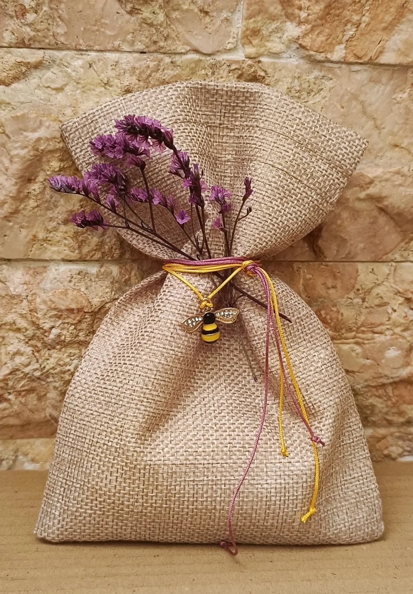 Precious Bee - μπομπονιέρες, Κίτρινο, Μωβ, Μπεζ (1)