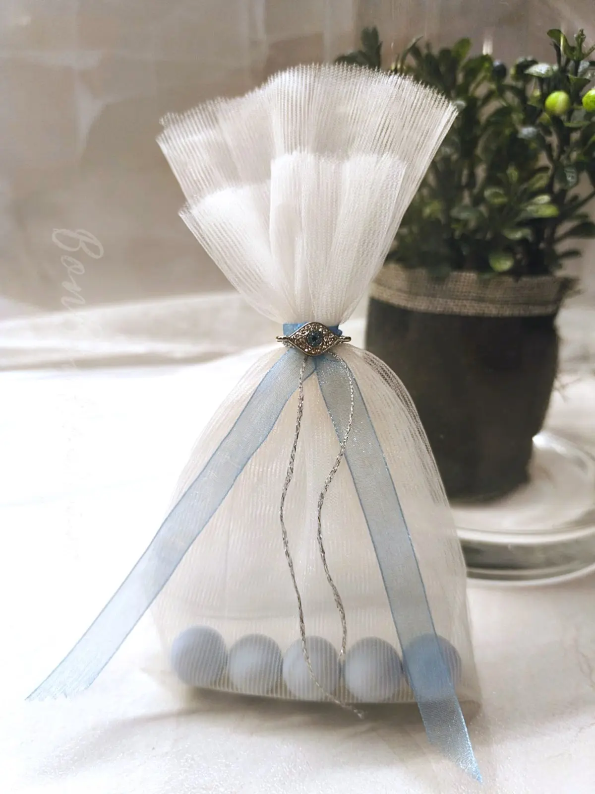 Ice Blue Charm - μπομπονιέρες, Λευκό, Άσπρο, Πάγος, Σιέλ, Γαλάζιο (1)