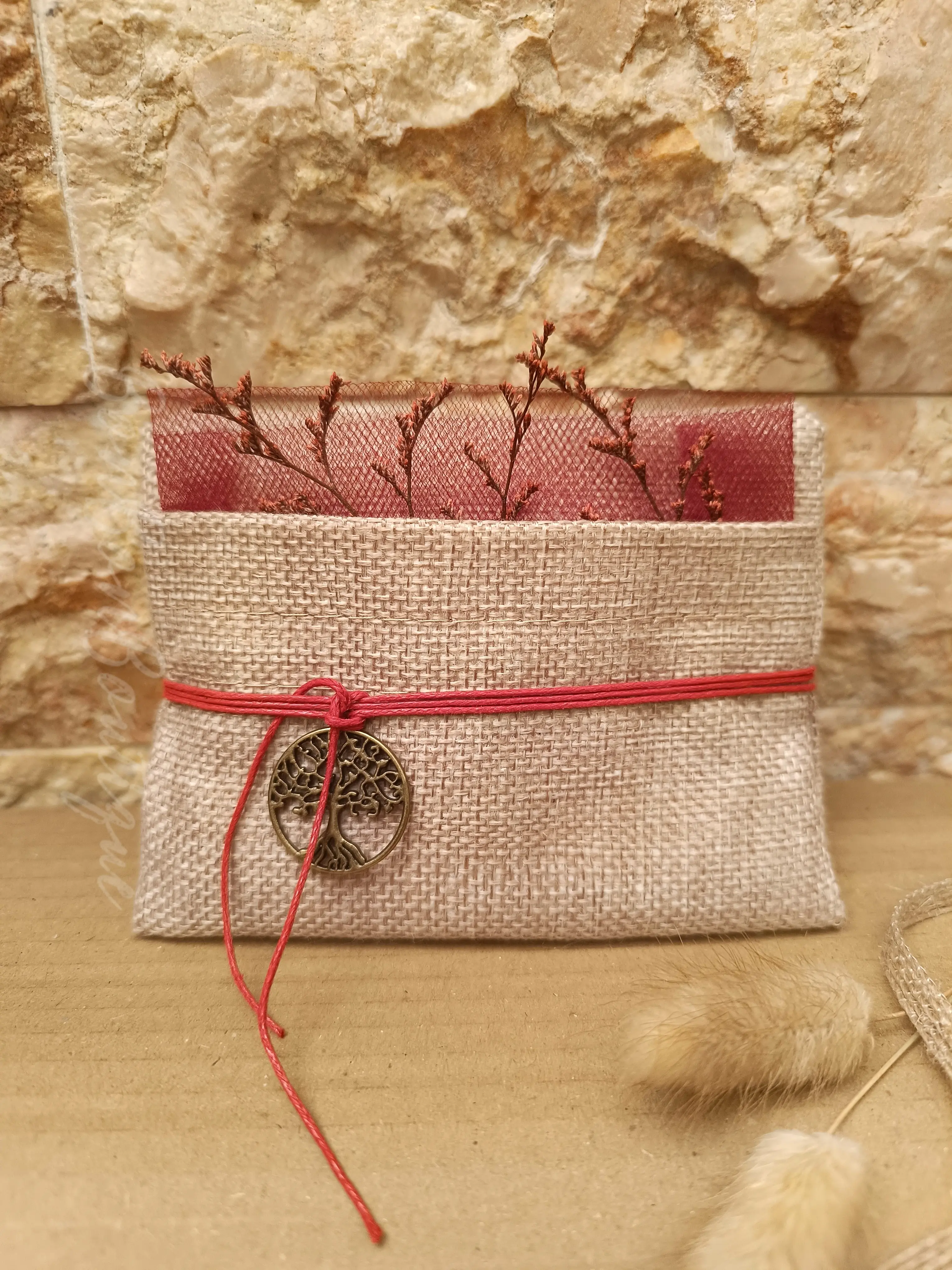 Nature in Pocket (red) - μπομπονιέρες, Μπεζ, Κόκκινο, Μπορντώ (1)