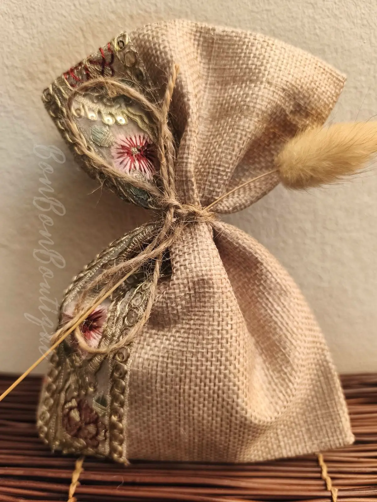 Vintage Pouch - μπομπονιέρες, Χρυσό, Μπεζ, Πολύχρωμο (1)