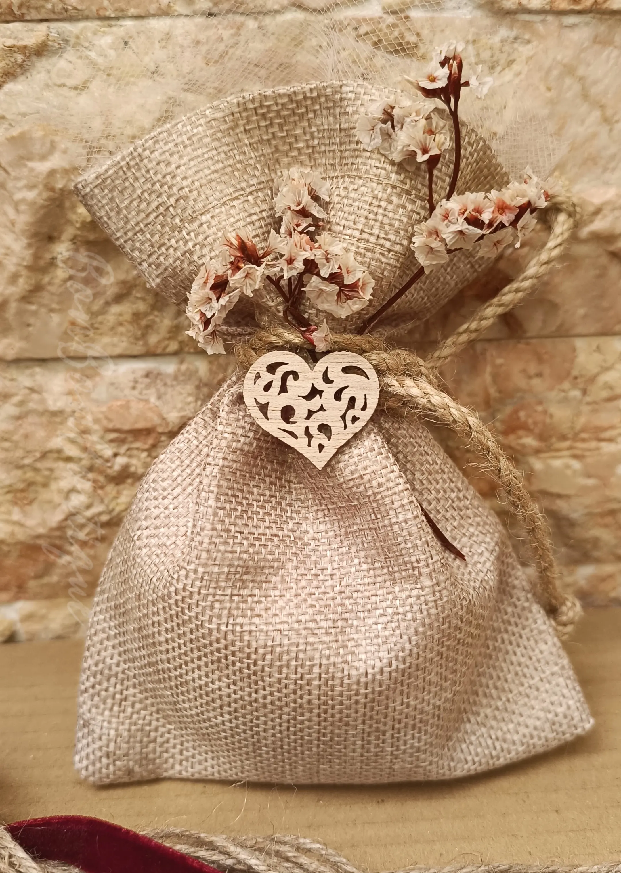 Rustic Heart - μπομπονιέρες, Μπεζ (1)