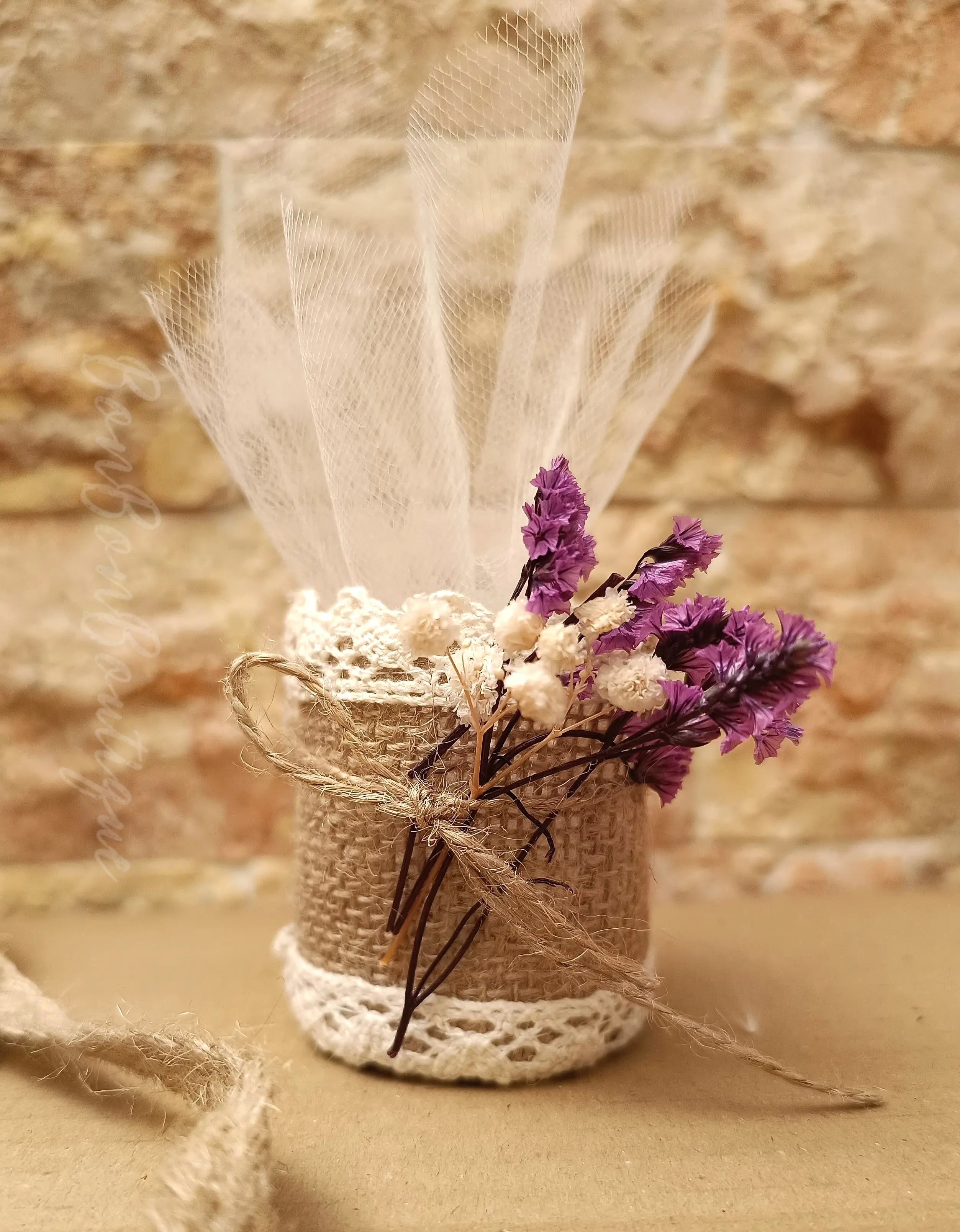 Sweet Basket - μπομπονιέρες, Μπεζ, Μωβ, Ιβουάρ (1)