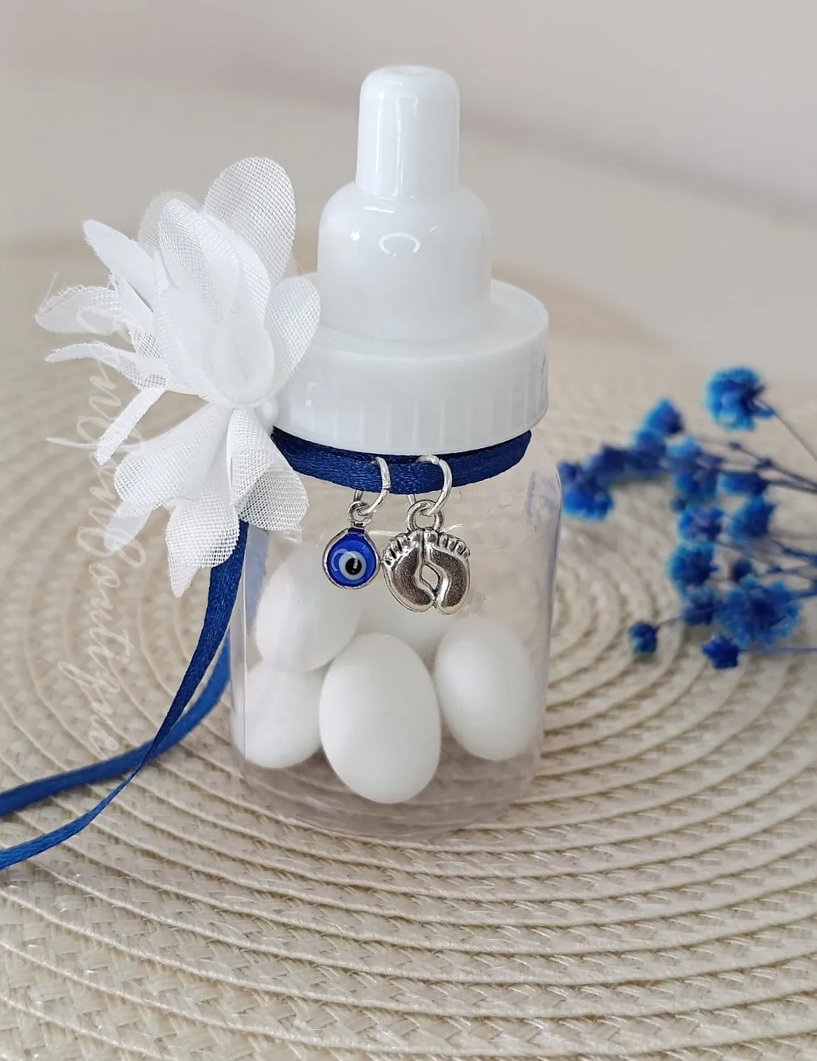 Welcome Baby (little blue) - μπομπονιέρες, Κέρασμα γέννας/μαιευτηρίου, Μπλε, Λευκό (1)
