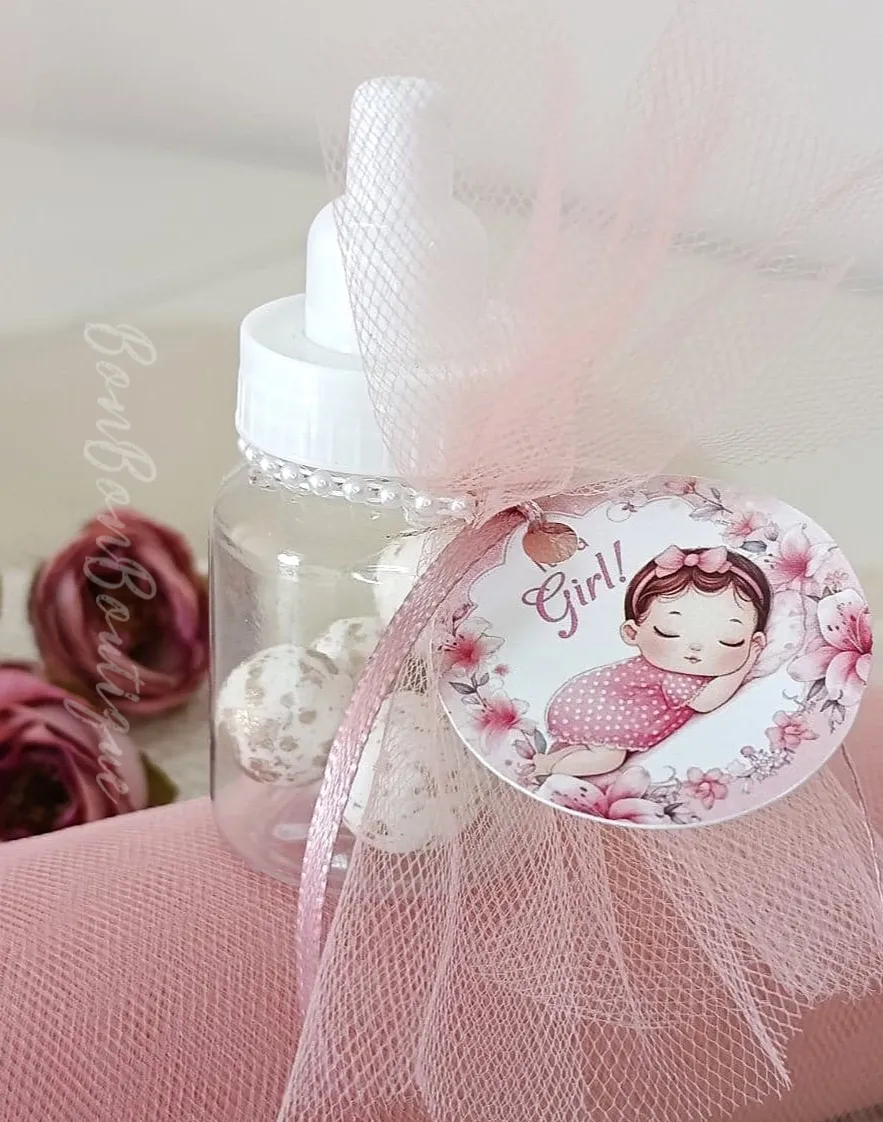 Welcome Baby (it's a girl) - μπομπονιέρες, Κέρασμα γέννας/μαιευτηρίου, Ροζ (1)